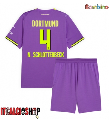 Borussia Dortmund Nico Schlotterbeck #4 Terza Maglia Bambino 2026-27 Manica Corta (+ Pantaloni corti)